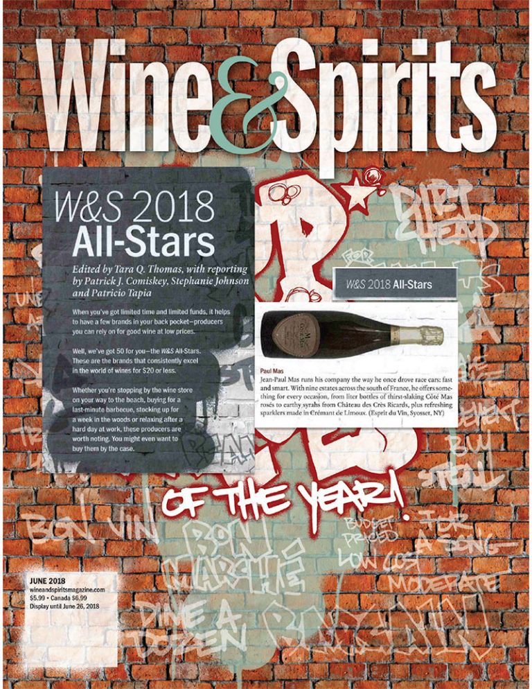 We are in Wine & Spirits magazine 2018 AllStar producer Les Domaines Paul Mas