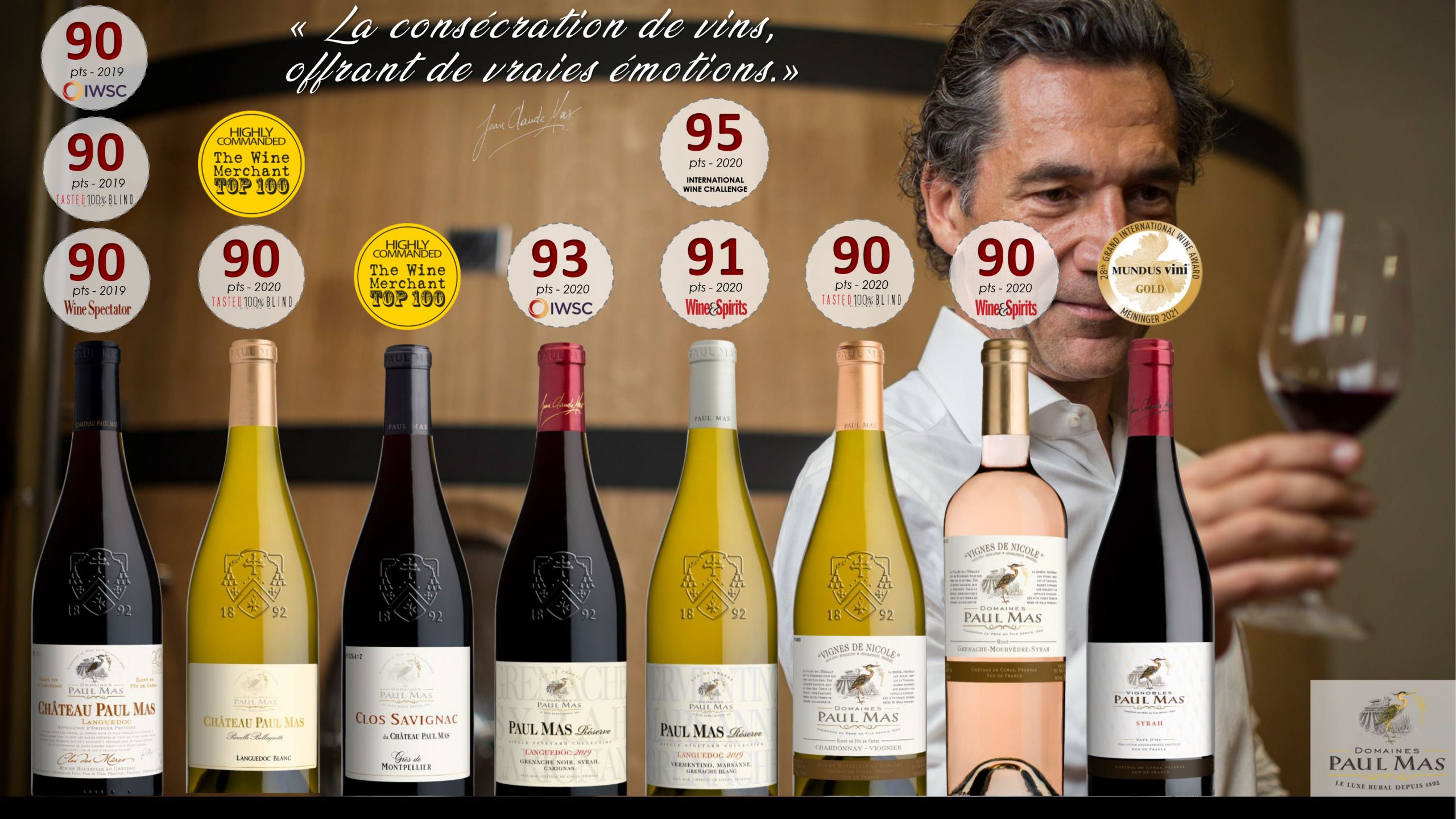 Scores bouteilles Domaine Paul Mas