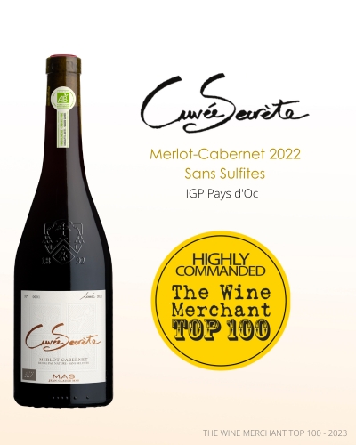Cuvee Screte - Merlot Cabernet 2022 Sans Sulfites - IGP Pays d'Oc - The Wine Mercahnt Top 100