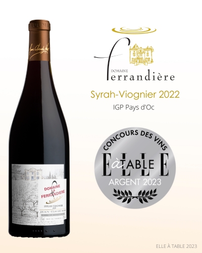 Domaine Ferrandière - Syrah viognier 2022 - IGP Pays d'Oc - Médailles d'argent Elle à Table 2023