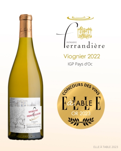 Domaine Ferrandière - Viognier 2022 - IGP Pays d'Oc - Médailles d'Or Elle à Table 2023