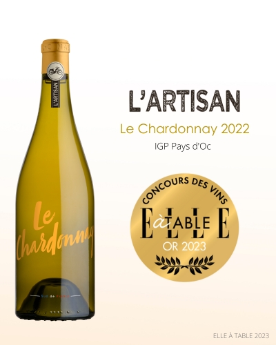 L'artisan - Le Chardonnay 2022 - IGP Pays d'Oc Médailles d'Or Elle à Table 2023