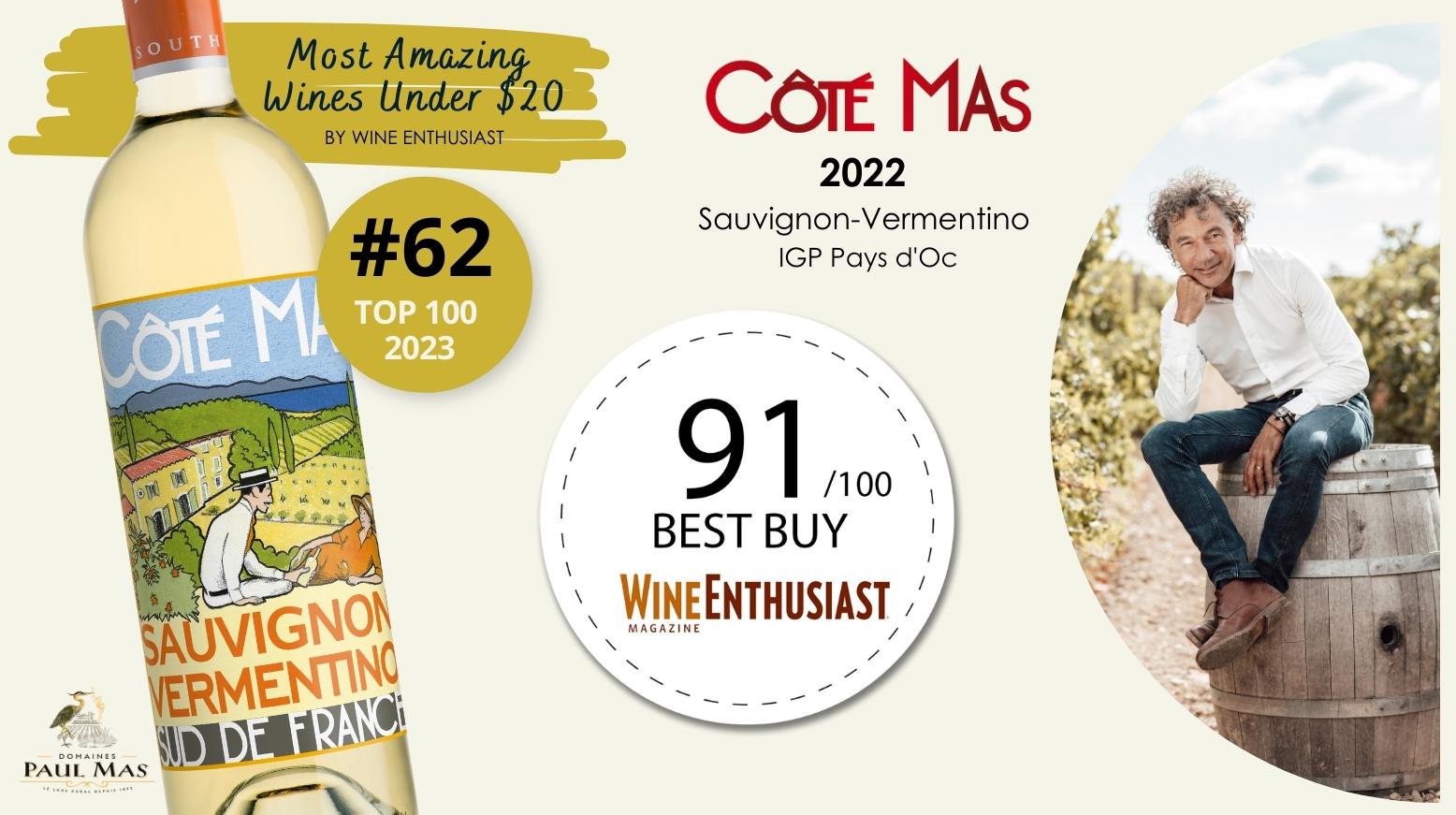 Côté Mas Sauvignon-Vermentino 2022 IGP Pays d'Oc - Top 100 Wine Enthusiast