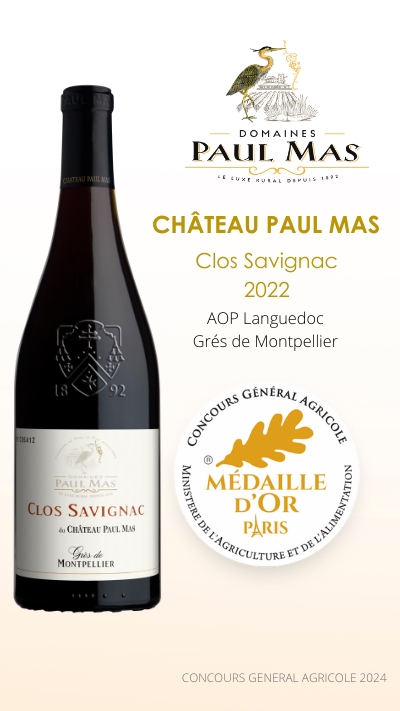Château Paul Mas Clos Savignac 2022 Concours Général Agricole 2024