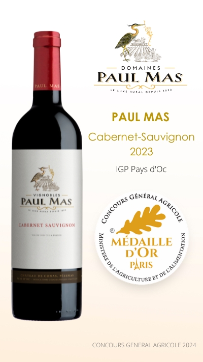 Domaine Paul Mas Cabernet Sauvignon 2023 Or Concours Général Agricole 2024