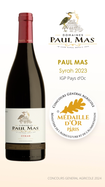 Domaines Paul Mas Syrah 2023 Or Concours Général Agricole 2024