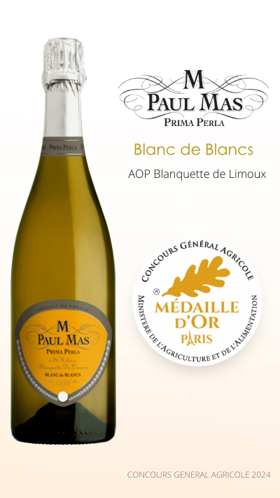 Paul Mas Prima Perla Blanc de Blancs Blanquette de Limoux Or Concours Général Agricole 2024